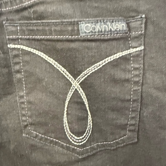 Calvin Klein Women Jeans Wide Leg Flared Stretch Dark Wash Black Size 33 or 16 - Picture 9 of 9